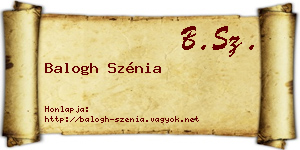 Balogh Szénia névjegykártya